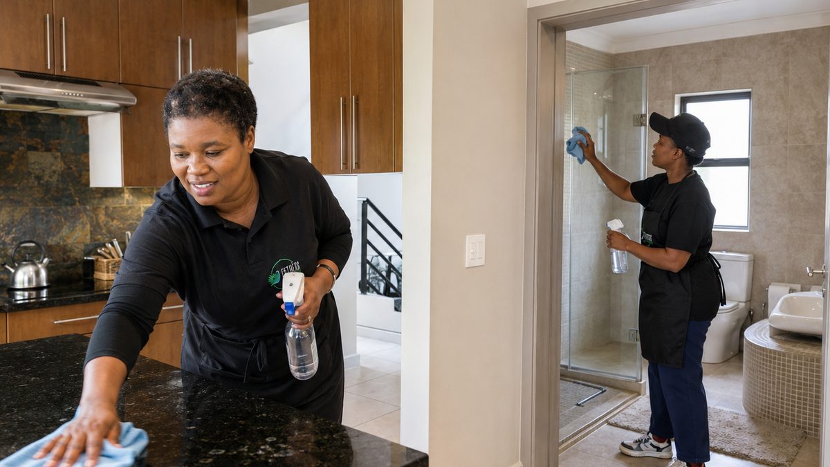 Clean home kitchen and bathroom