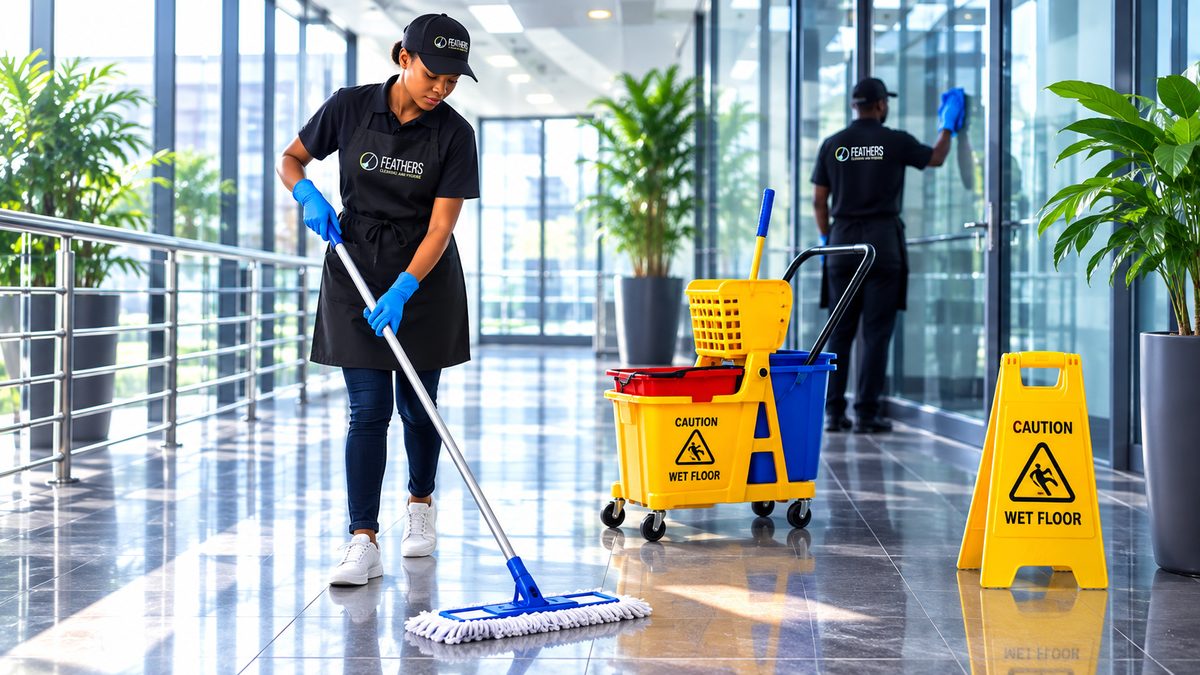 Correct damp mopping technique on a wood floor