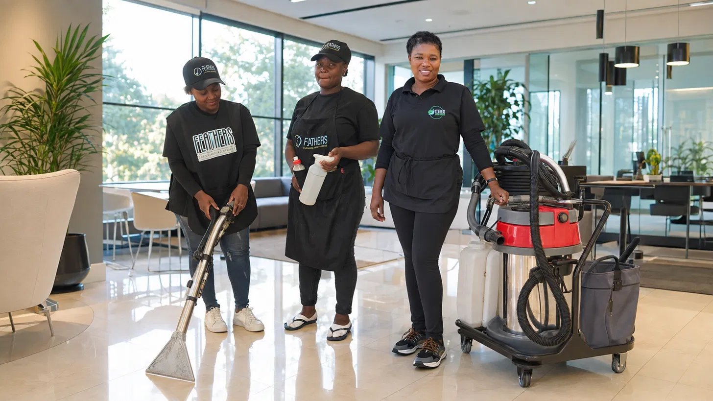 Feathers Cleaning team working in a commercial property