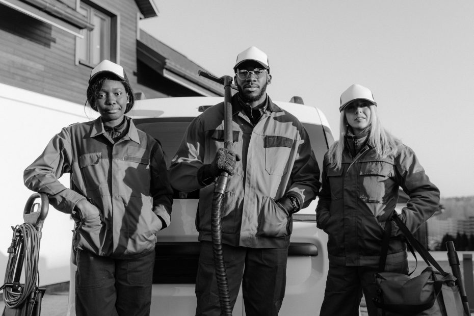 Industrial cleaning in progress with professionals using eco-friendly products to maintain safety, productivity, and compliance in a South African facility.